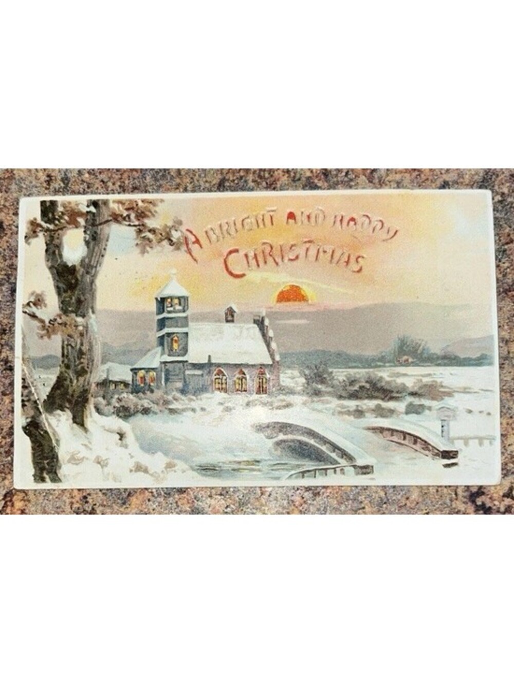 HTL c1907's “A Bright & Happy Christmas”  Hold To Light HTL Postcard